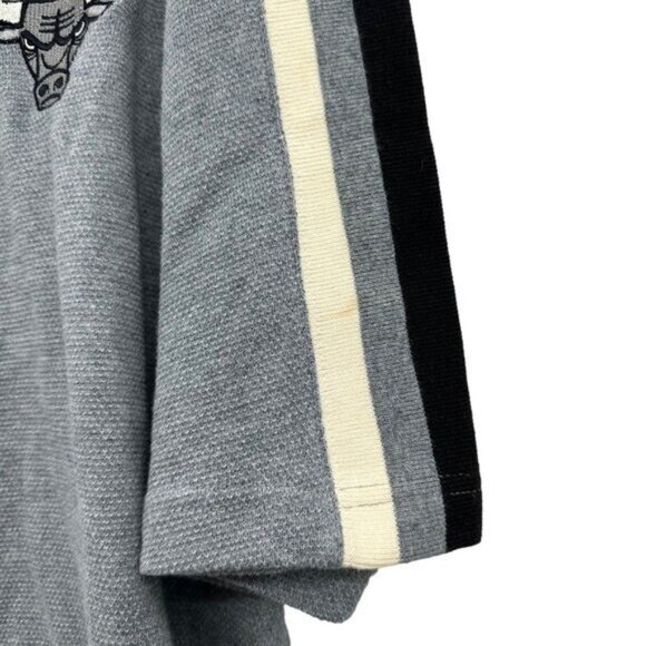 Vintage Chicago Bulls Starter Warm Up Snap Button Shooting Shirt Mens L Gray NBA - Picture 11 of 11